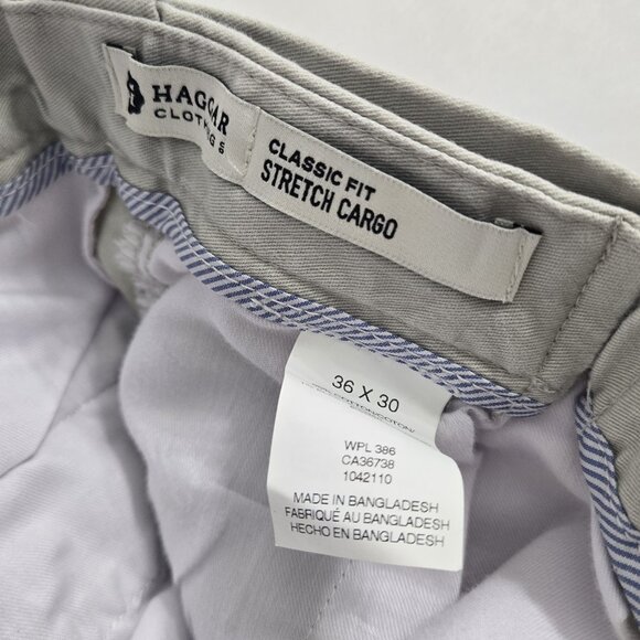 Haggar Pants Mens 36 X 30 Beige Khaki Classic Fit Cotton Blend Cargo Workwear - Picture 6 of 9